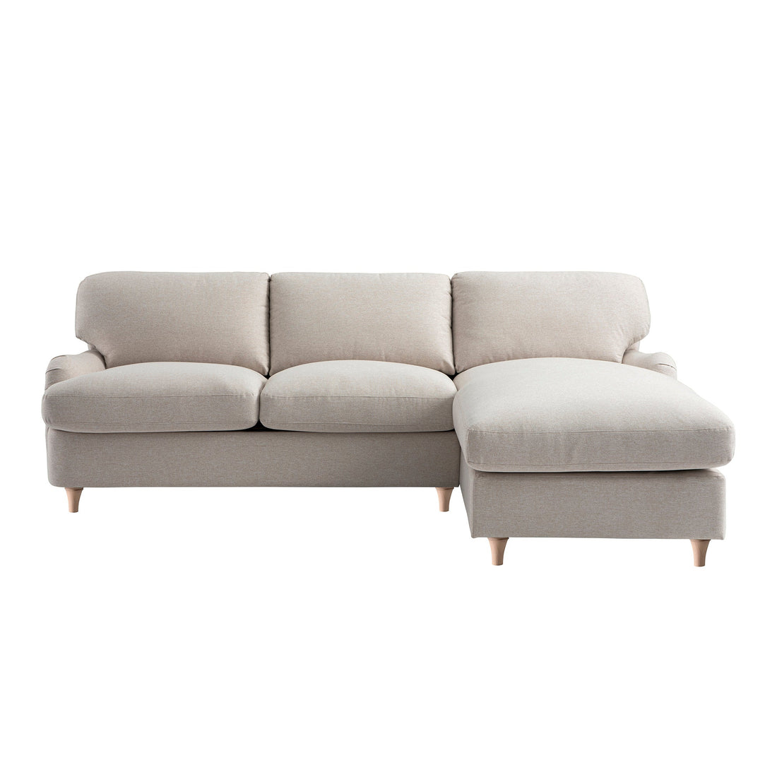 Daphnis Oatmeal Fabric Sofa, Grande Chaise Right Hand Facing