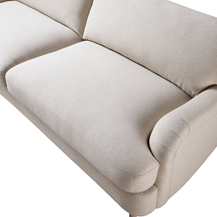 Daphnis Oatmeal Fabric Sofa 3-Seater