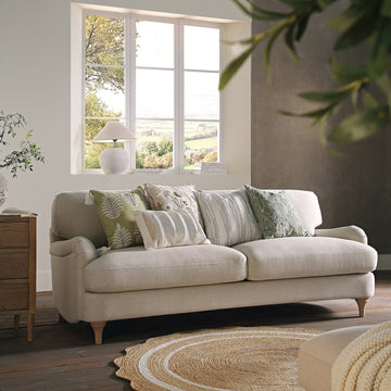 Daphnis Oatmeal Fabric Sofa 3-Seater