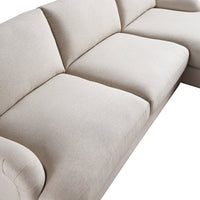 Daphnis Oatmeal Fabric Sofa, Grande Chaise Sofa Right Hand Facing