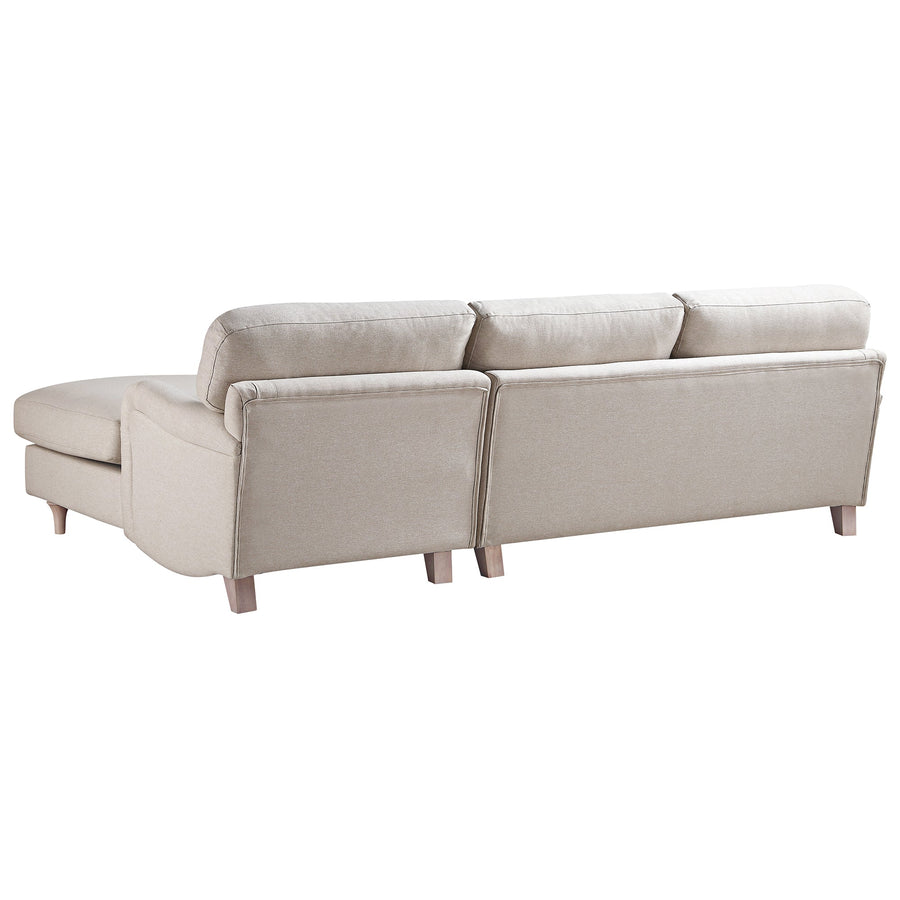 Daphnis Oatmeal Fabric Sofa, Grande Chaise Sofa Right Hand Facing