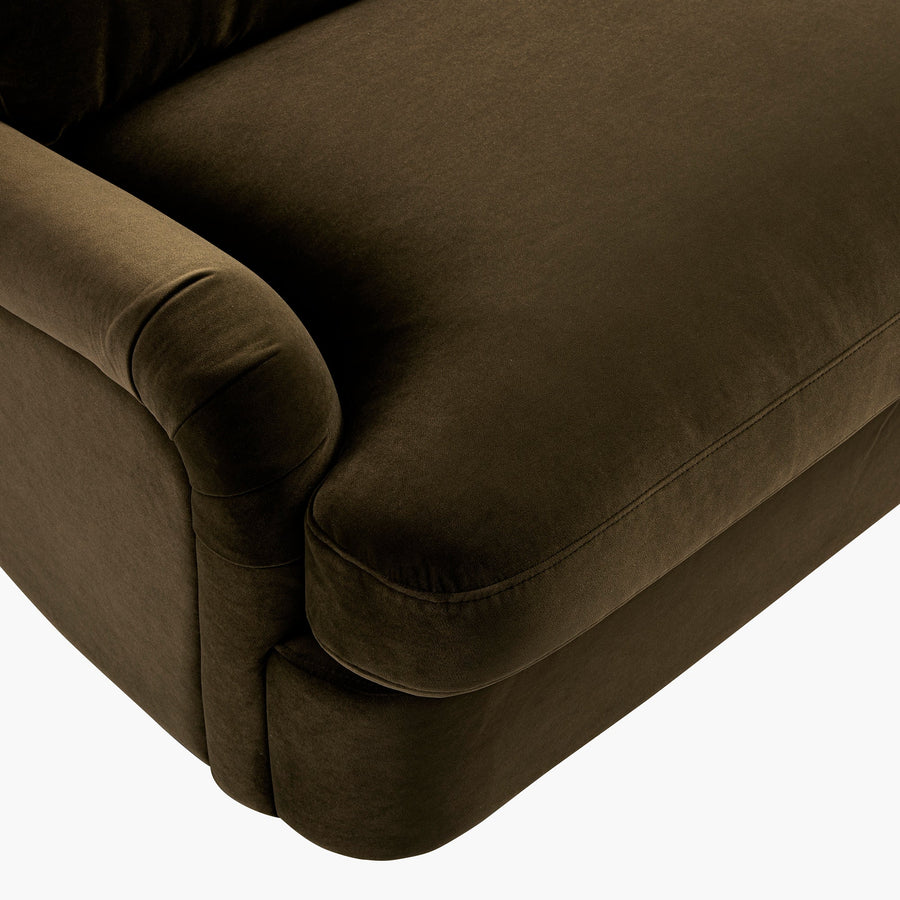 Daphnis Seaweed Velvet Sofa Bed Large 3-Seater