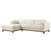 Dipley Beige Boucle Fabric Sofa Grande Chaise Sofa Left Hand Facing