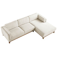 Dipley Beige Boucle Fabric Sofa, Grande Chaise Sofa Right Hand Facing