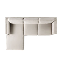 Dipley Champagne Velvet Sofa Grande Chaise Sofa Left Hand Facing