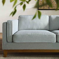 Dipley Sage Woven Fabric Sofa, Grande Chaise Sofa Right Hand Facing