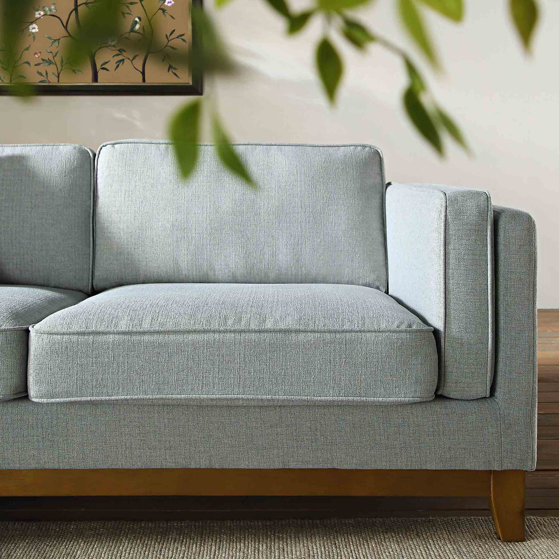 Dipley Sage Woven Fabric Sofa Grande Chaise Sofa Left Hand Facing