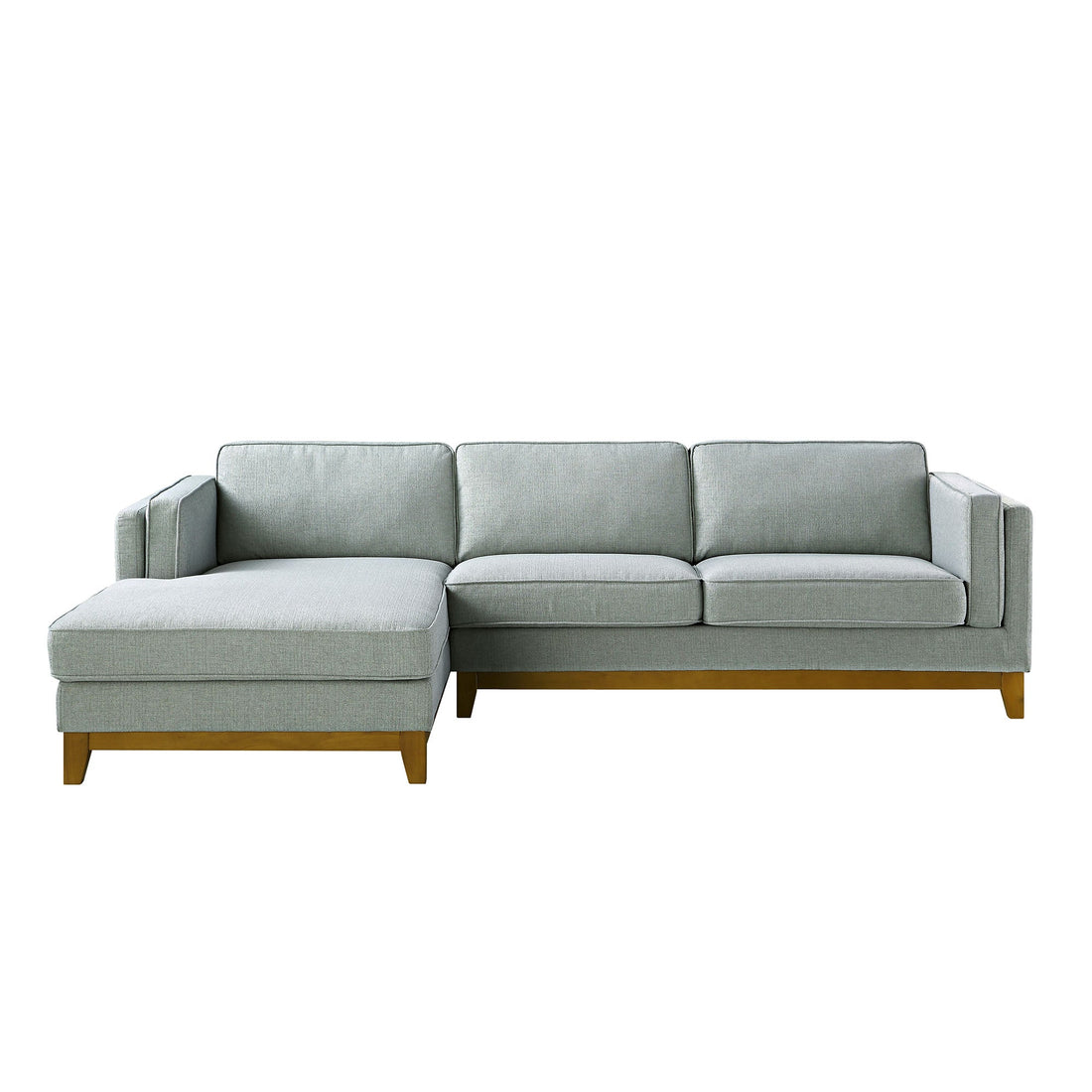 Dipley Sage Woven Fabric Sofa Grande Chaise Sofa Left Hand Facing