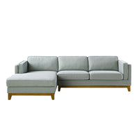 Dipley Sage Woven Fabric Sofa Grande Chaise Sofa Left Hand Facing