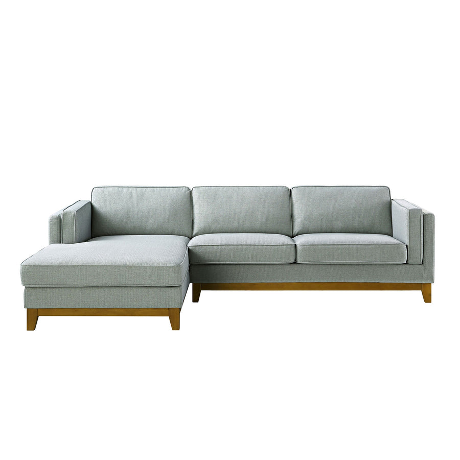 Dipley Sage Woven Fabric Sofa Grande Chaise Sofa Left Hand Facing