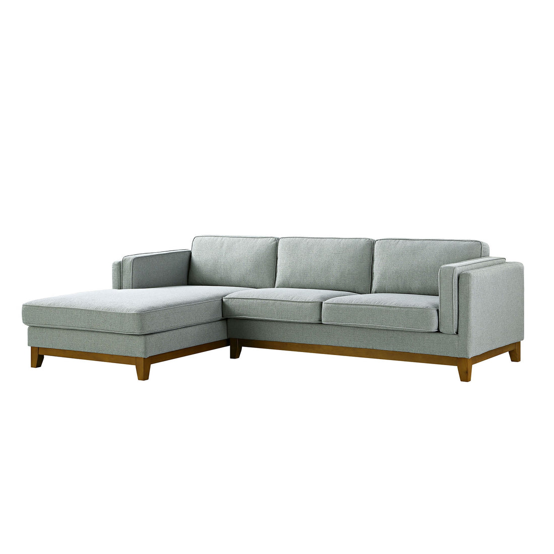 Dipley Sage Woven Fabric Sofa Grande Chaise Sofa Left Hand Facing