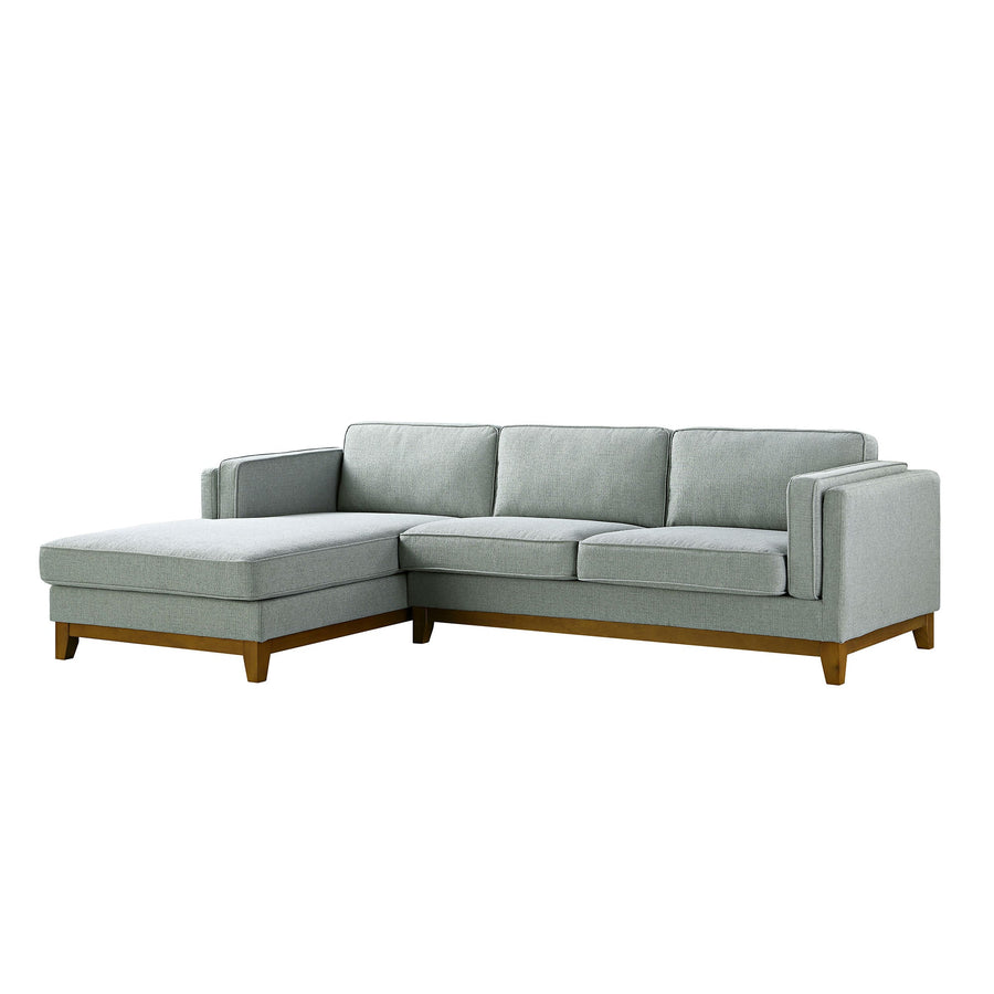 Dipley Sage Woven Fabric Sofa Grande Chaise Sofa Left Hand Facing