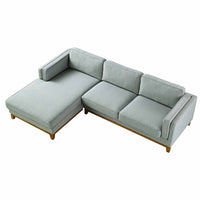 Dipley Sage Woven Fabric Sofa Grande Chaise Sofa Left Hand Facing