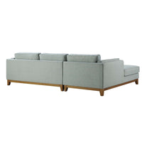 Dipley Sage Woven Fabric Sofa Grande Chaise Sofa Left Hand Facing