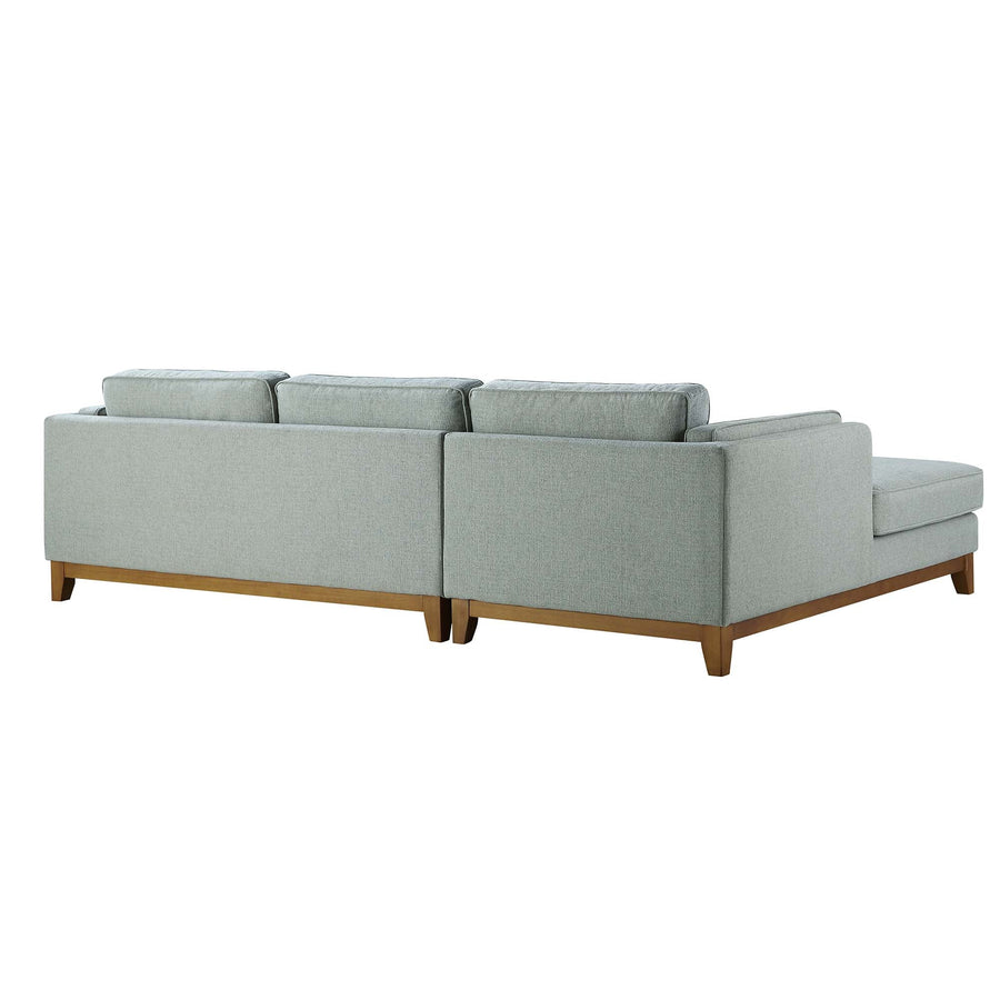 Dipley Sage Woven Fabric Sofa Grande Chaise Sofa Left Hand Facing