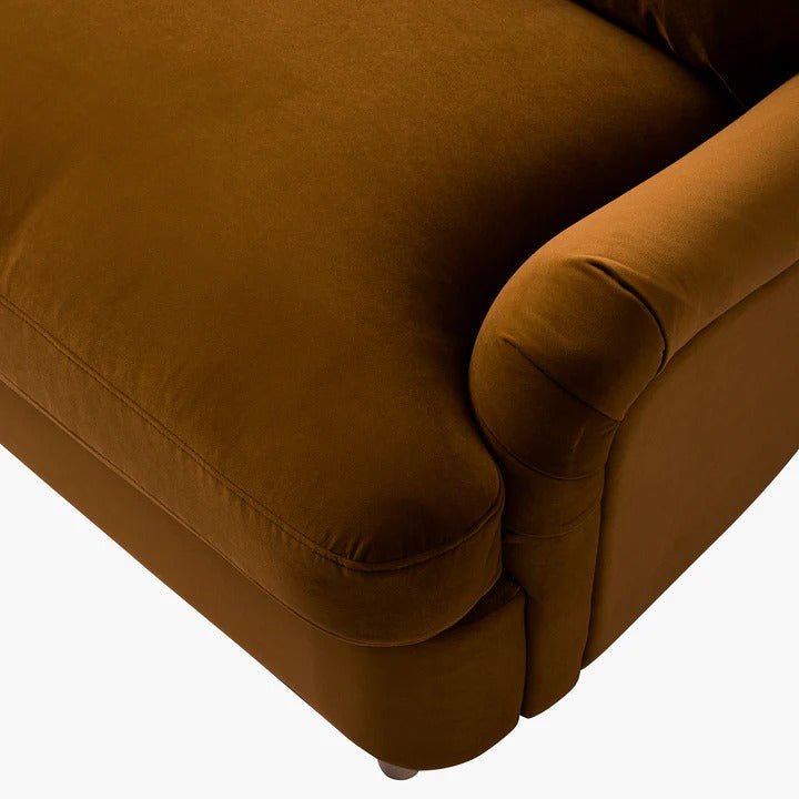 Daphnis Cinnamon Velvet Sofa Bed Large 3-Seater