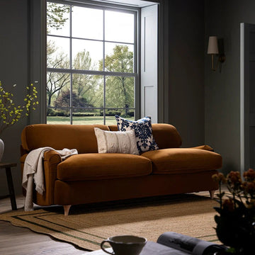 Daphnis Cinnamon Velvet Sofa Bed Large 3-Seater