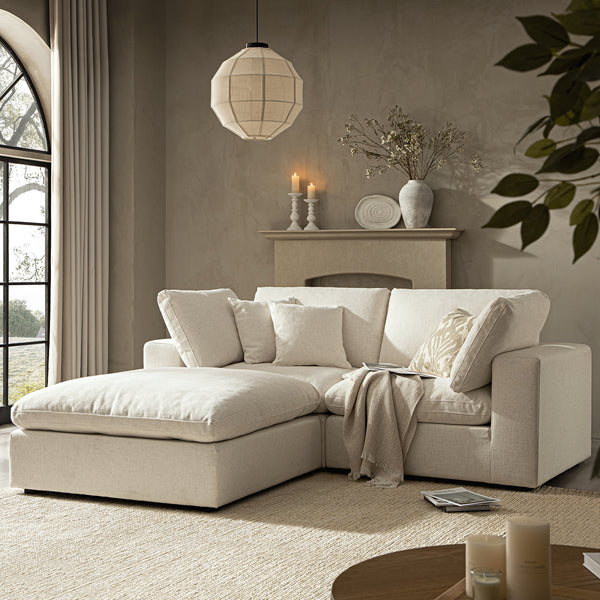 Lutyens Beige Linen Blend Modular Sofa 2-Piece Chaise