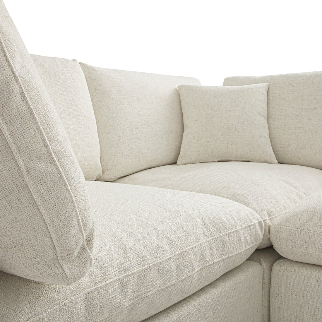 Lutyens Beige Linen Blend Modular Sofa 2-Piece Chaise