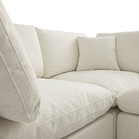 Lutyens Beige Linen Blend Modular Sofa 2-Piece Chaise