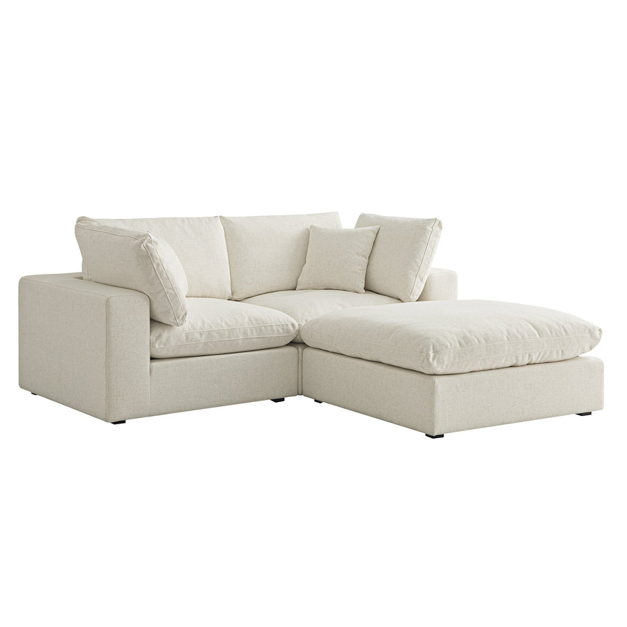 Lutyens Beige Linen Blend Modular Sofa 2-Piece Chaise