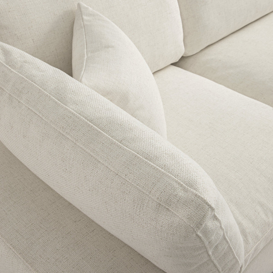 Lutyens Beige Linen Blend Modular Sofa 3-Piece Chaise