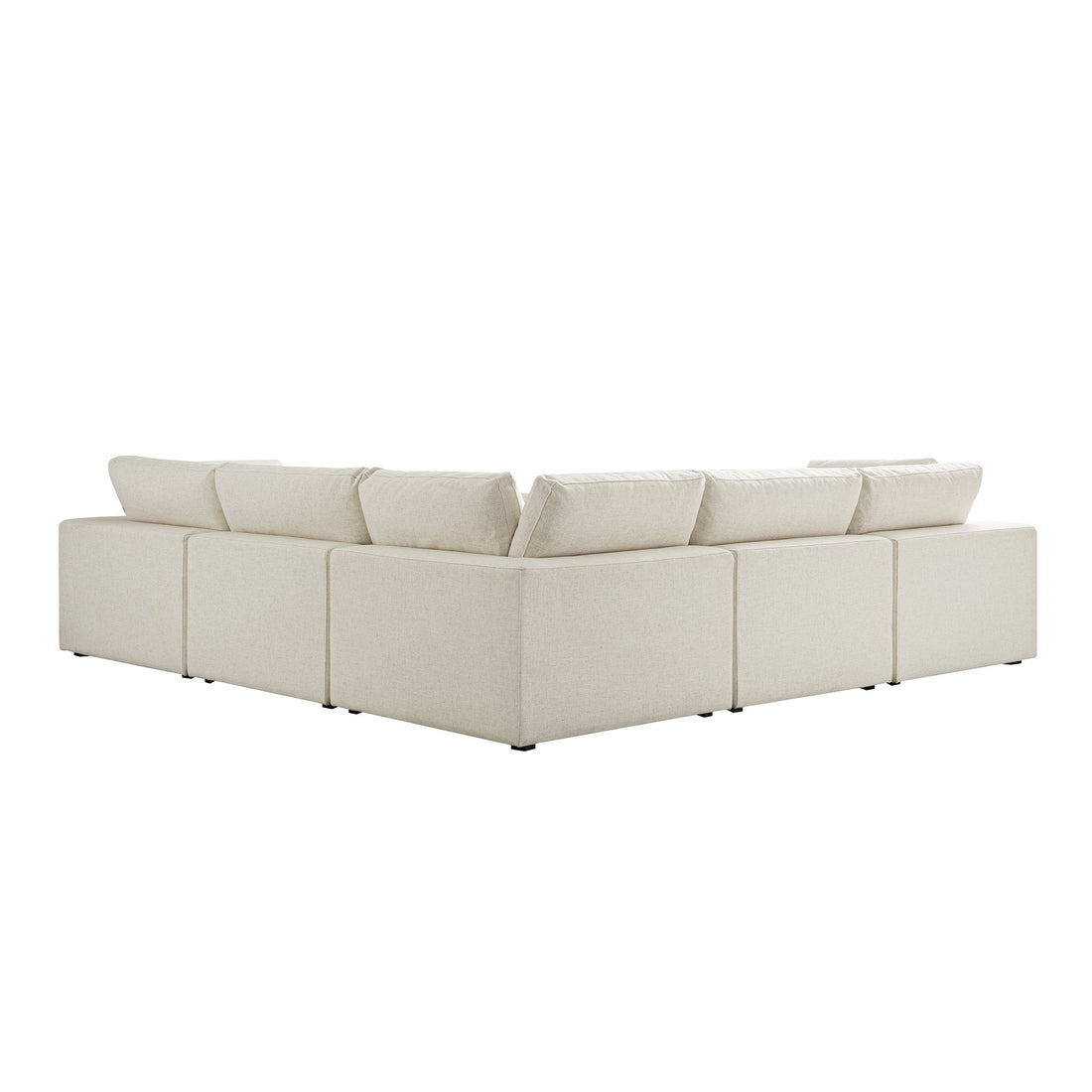 Lutyens Beige Linen Blend Modular Sofa 5-Piece Corner Set