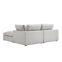 Lutyens Light Grey Linen Blend Modular Sofa 2-Piece Chaise