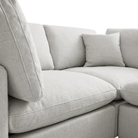 Lutyens Light Grey Linen Blend Modular Sofa 2-Piece Chaise