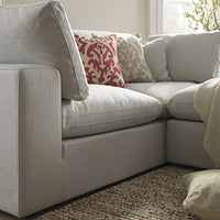 Lutyens Light Grey Linen Blend Modular Sofa 2-Piece Chaise