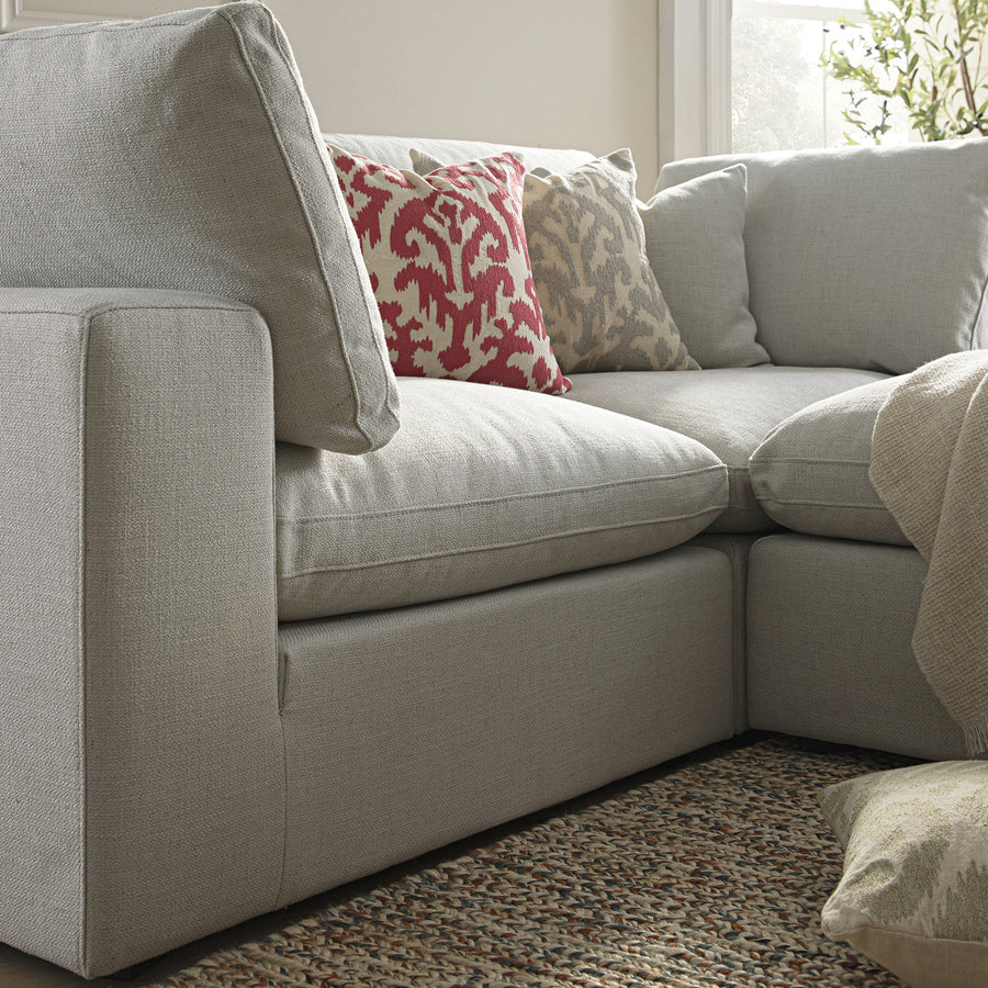 Lutyens Light Grey Linen Blend Modular Sofa 2-Piece Chaise