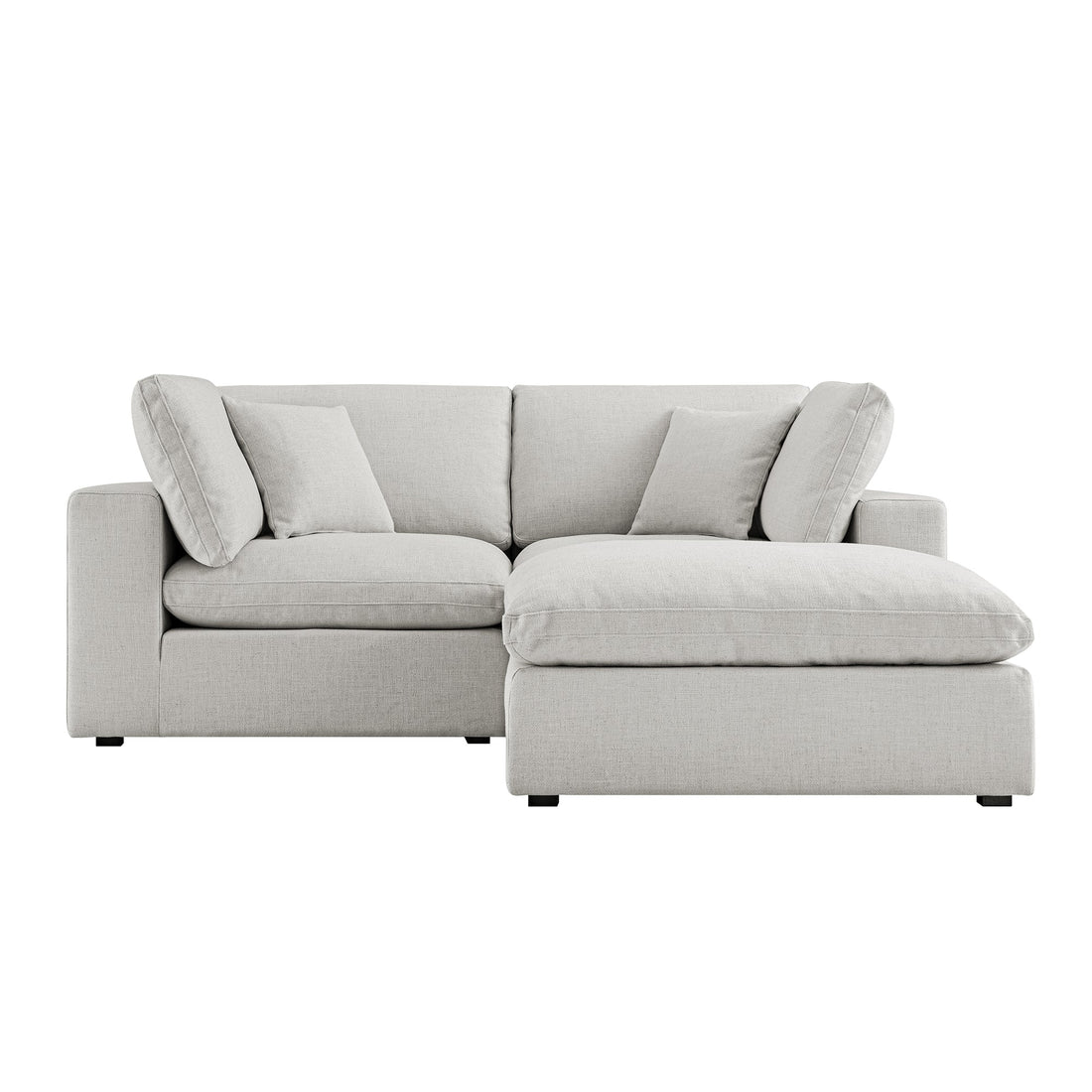 Lutyens Light Grey Linen Blend Modular Sofa 2-Piece Chaise
