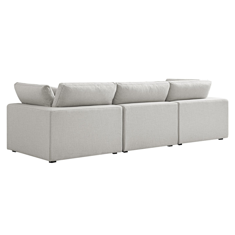 Lutyens Light Grey Linen Blend Modular Sofa, 3-Piece