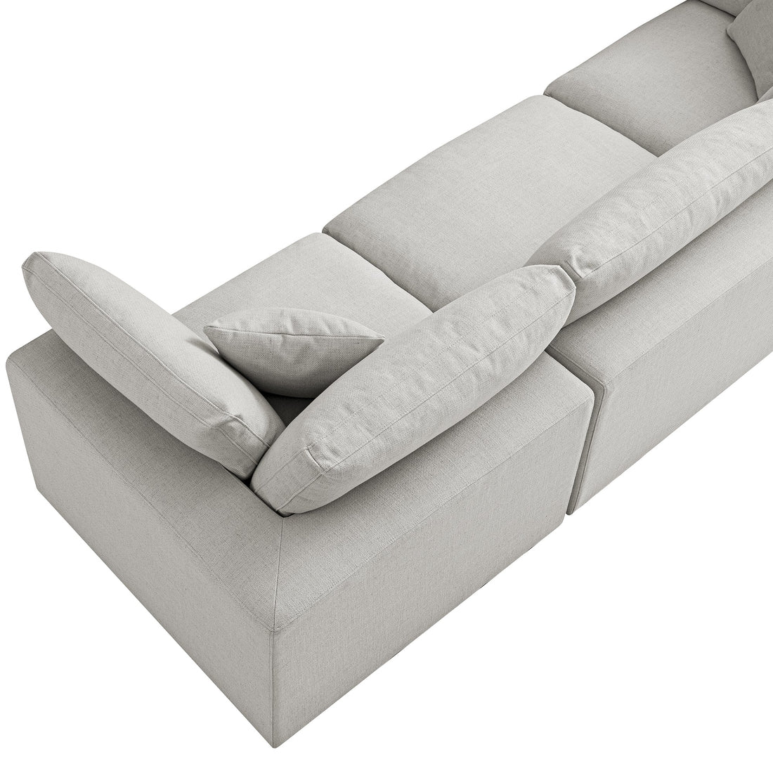 Lutyens Light Grey Linen Blend Modular Sofa, 3-Piece