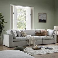 Lutyens Light Grey Linen Blend Modular Sofa, 3-Piece