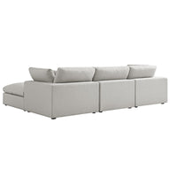 Lutyens Light Grey Linen Blend Modular Sofa 3-Piece Chaise