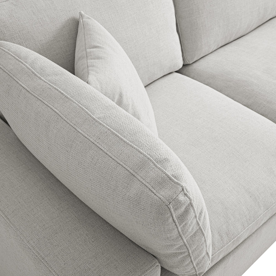 Lutyens Light Grey Linen Blend Modular Sofa 3-Piece Chaise