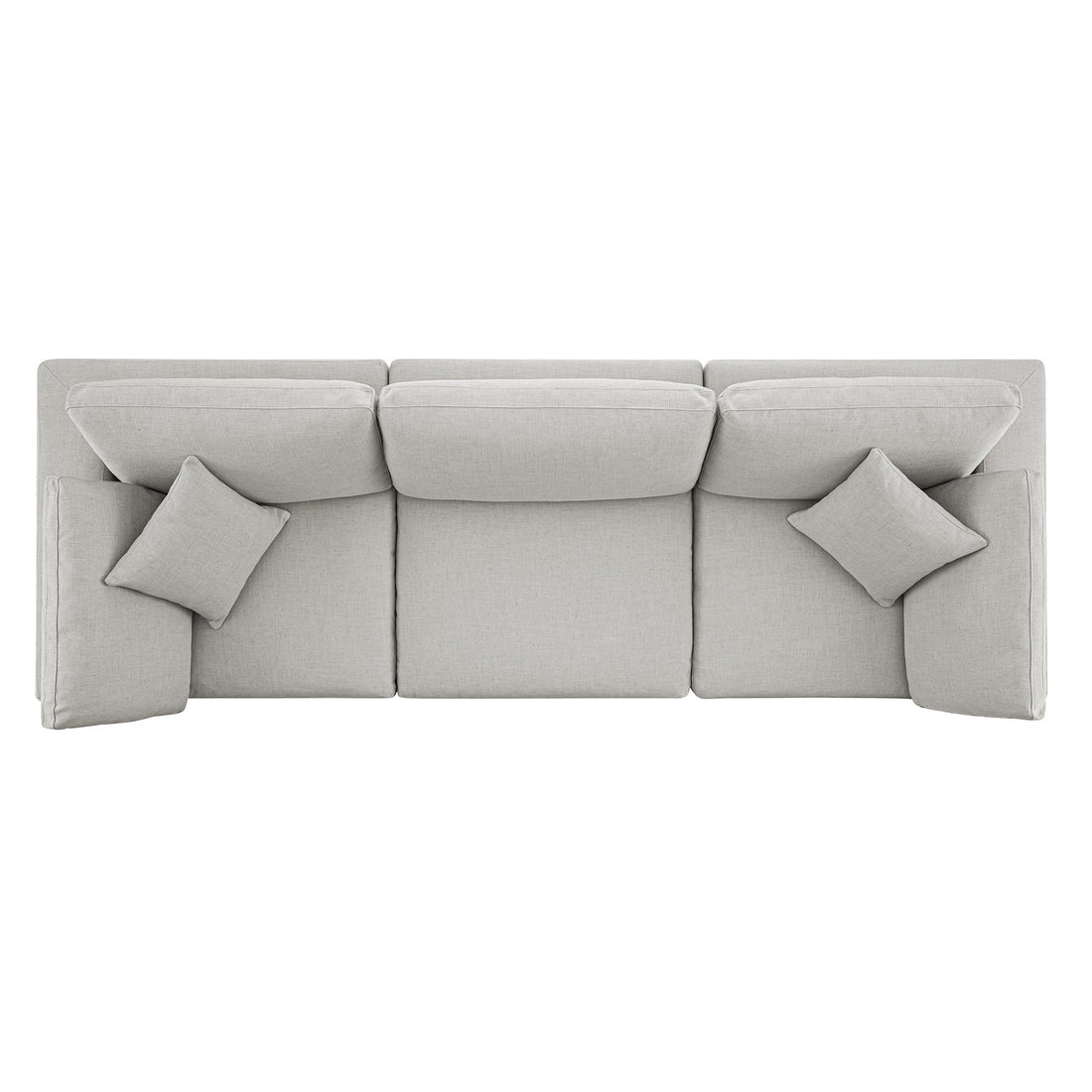 Lutyens Light Grey Linen Blend Modular Sofa, 3-Piece