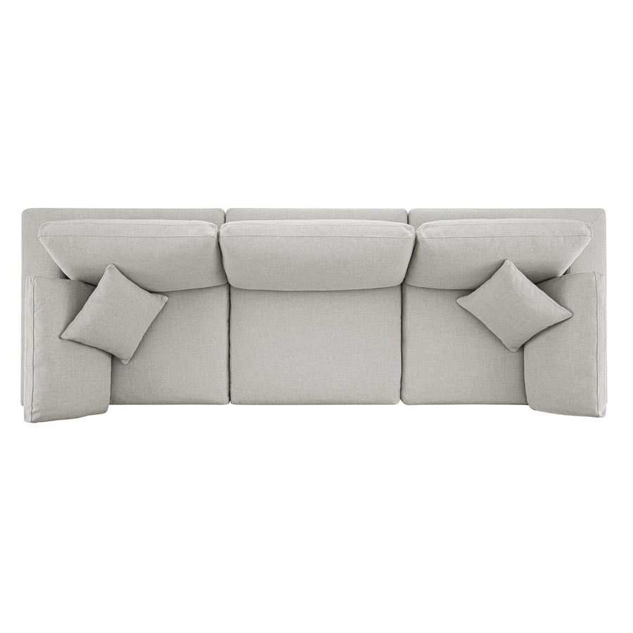 Lutyens Light Grey Linen Blend Modular Sofa, 3-Piece