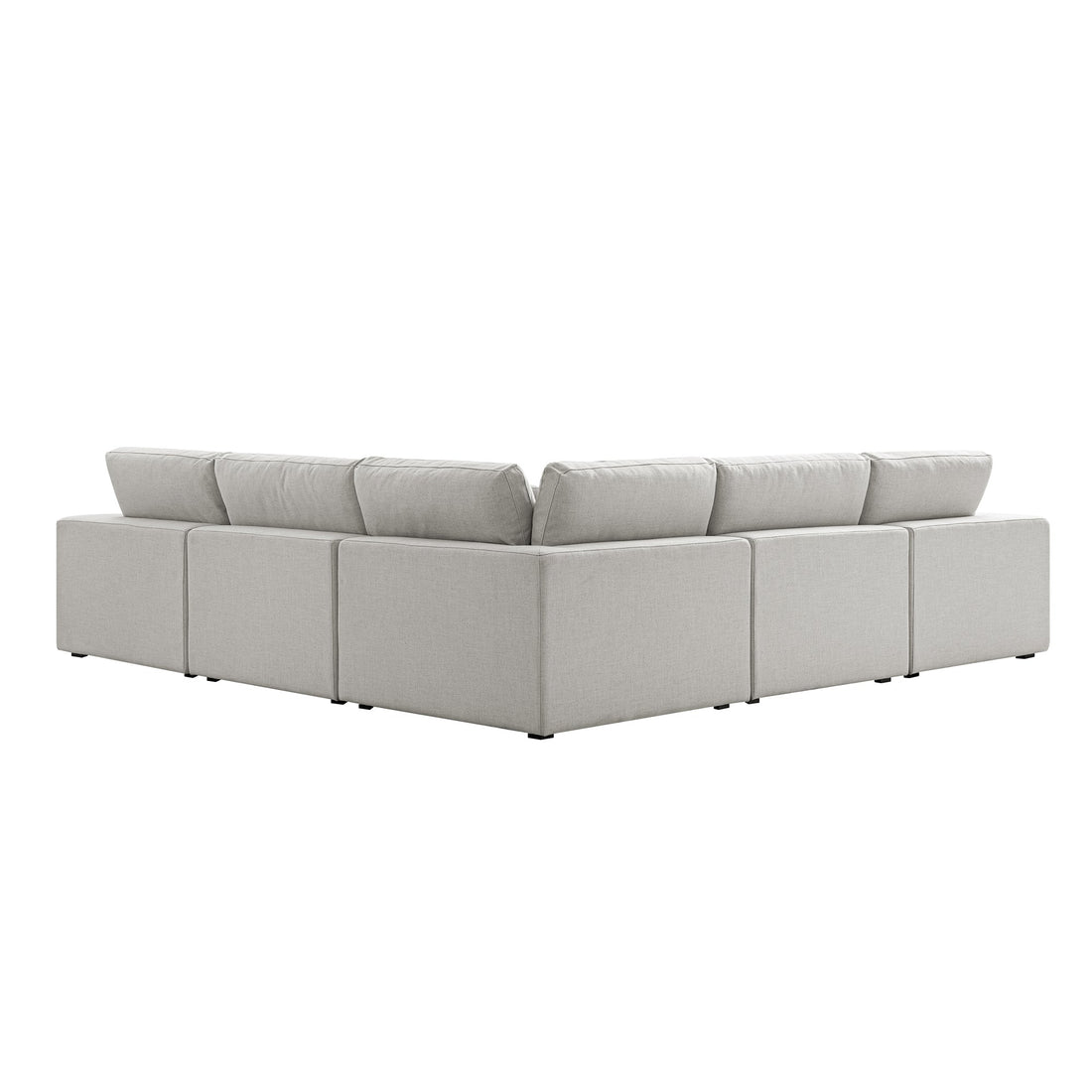 Lutyens Light Grey Linen Blend Modular Sofa, 5-Piece Corner Set