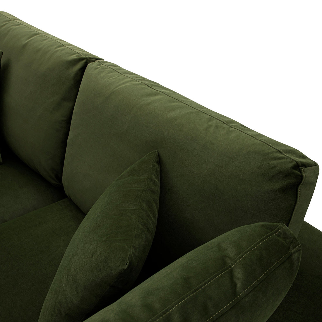 Lutyens Moss Green Velvet Modular Sofa 2-Piece Chaise