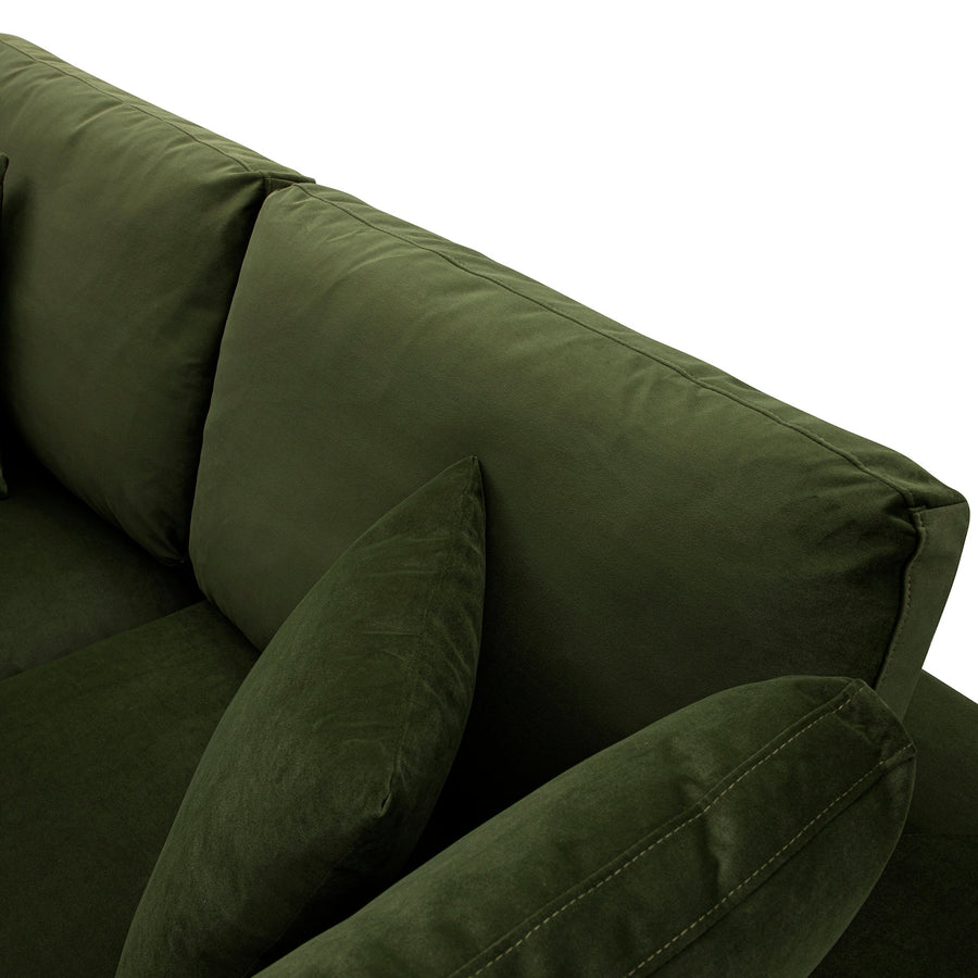 Lutyens Moss Green Velvet Modular Sofa 2-Piece Chaise