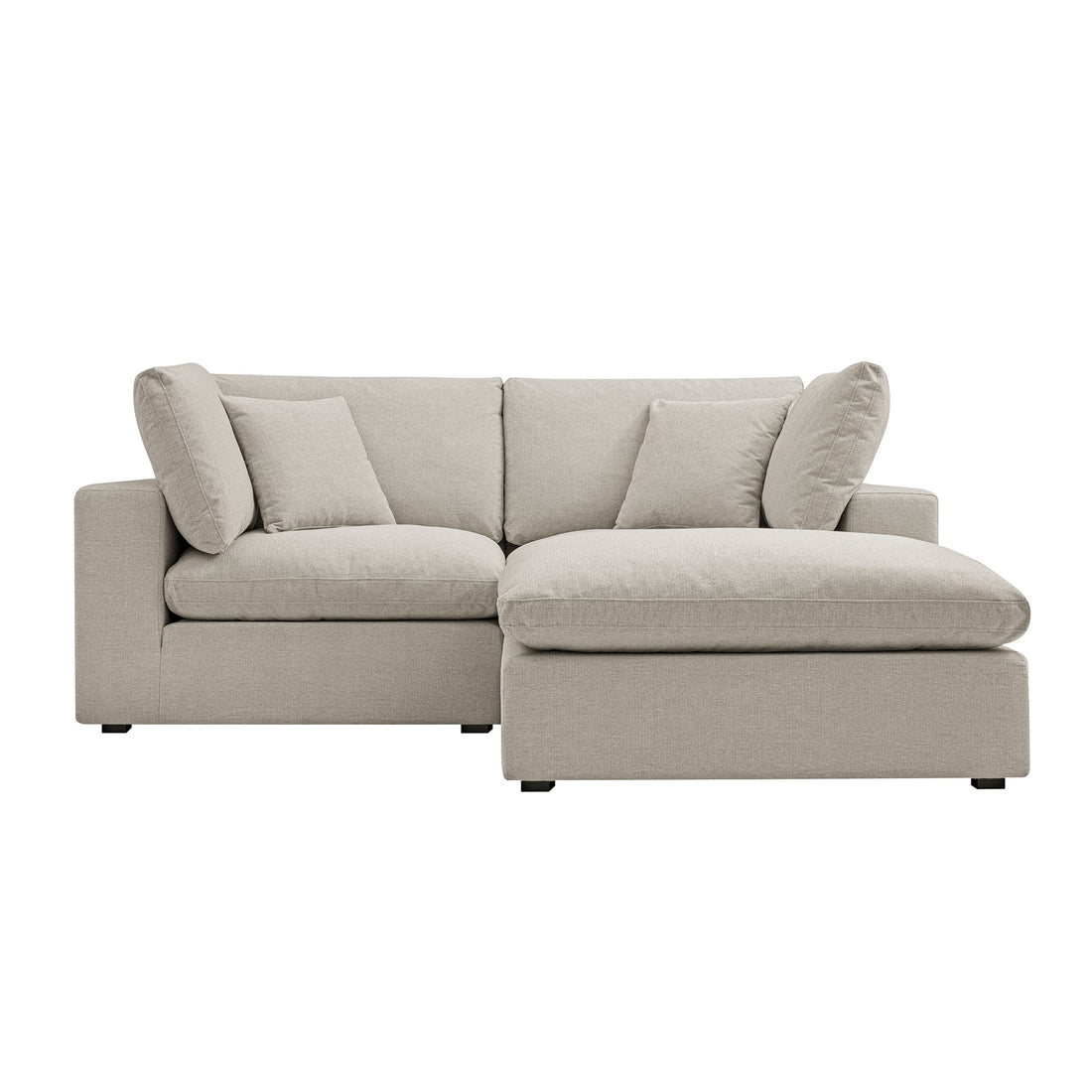 Lutyens Oatmeal Weave Fabric Modular Sofa 2-Piece Chaise