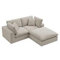 Lutyens Oatmeal Weave Fabric Modular Sofa 2-Piece Chaise