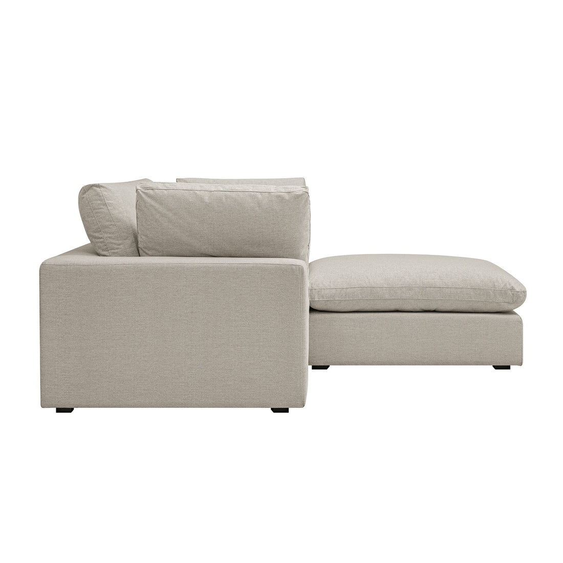 Lutyens Oatmeal Weave Fabric Modular Sofa 2-Piece Chaise