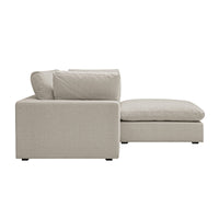 Lutyens Oatmeal Weave Fabric Modular Sofa 2-Piece Chaise