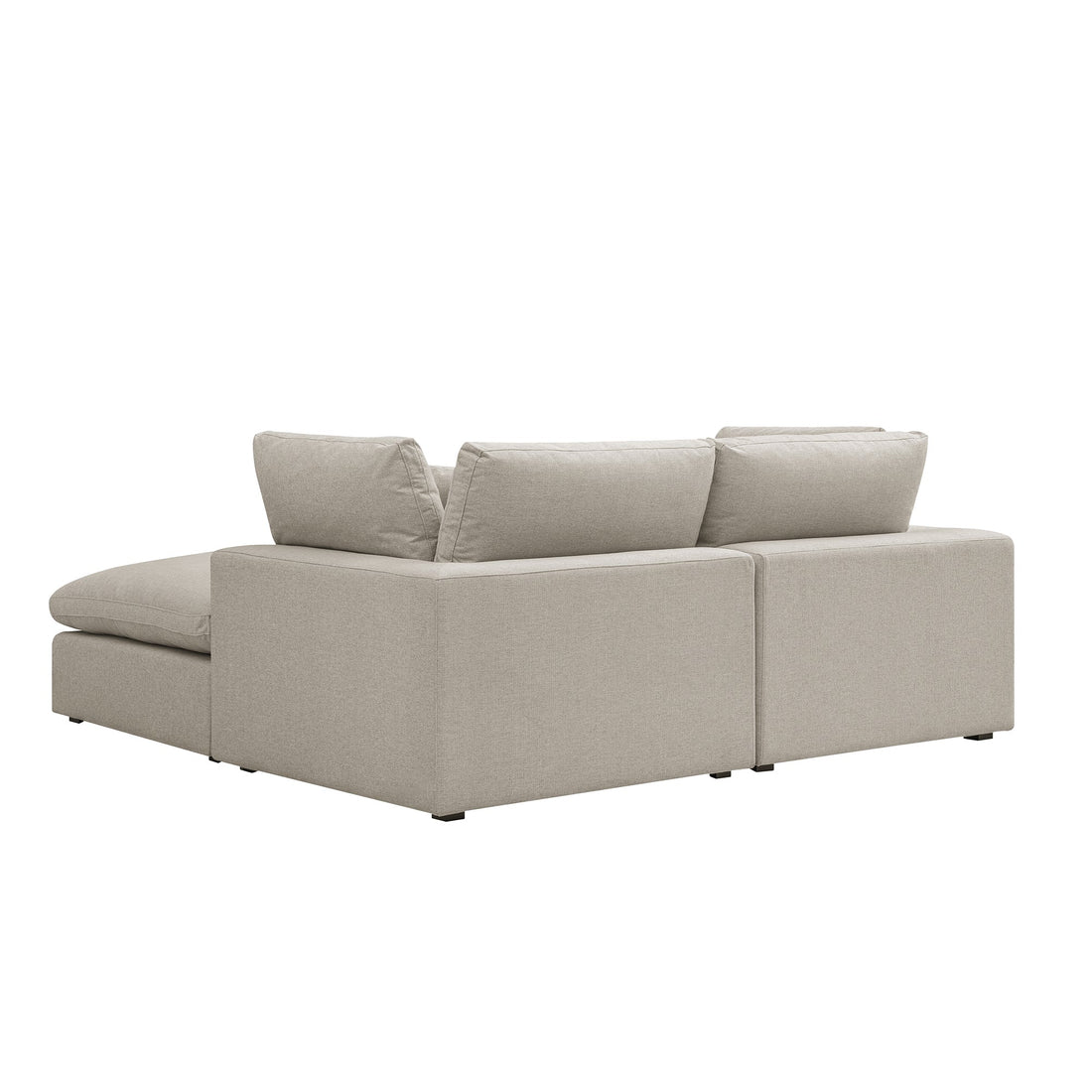 Lutyens Oatmeal Weave Fabric Modular Sofa 2-Piece Chaise