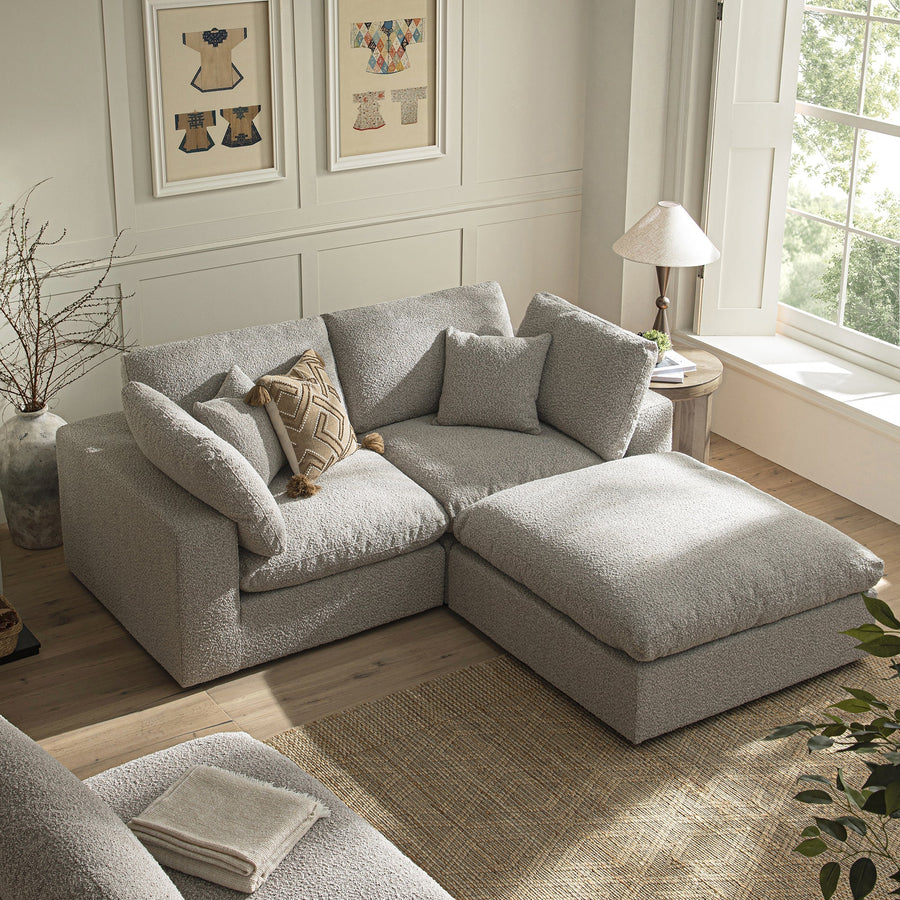 Lutyens Taupe Boucle Modular Sofa 2-Piece Chaise