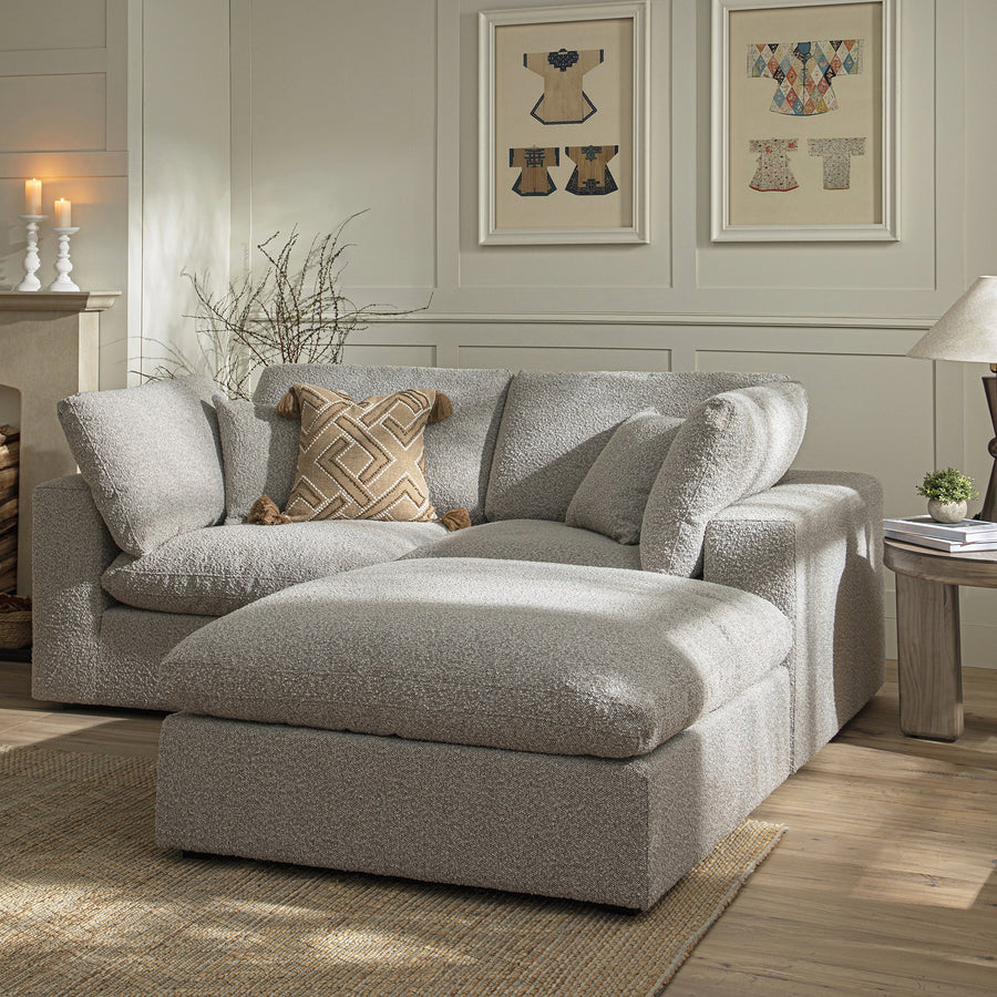 Lutyens Taupe Boucle Modular Sofa 2-Piece Chaise