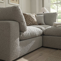Lutyens Taupe Boucle Modular Sofa 2-Piece Chaise